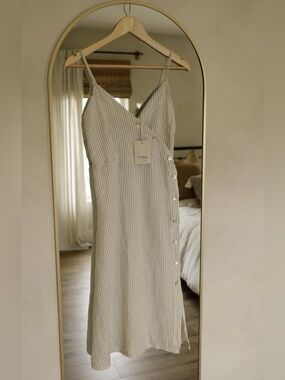 100% Linen Striped Dress